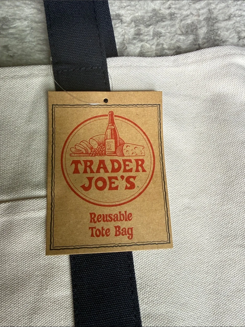 NWT Trade Joe’s Large Canvas Reusable Tote Bag, Navy